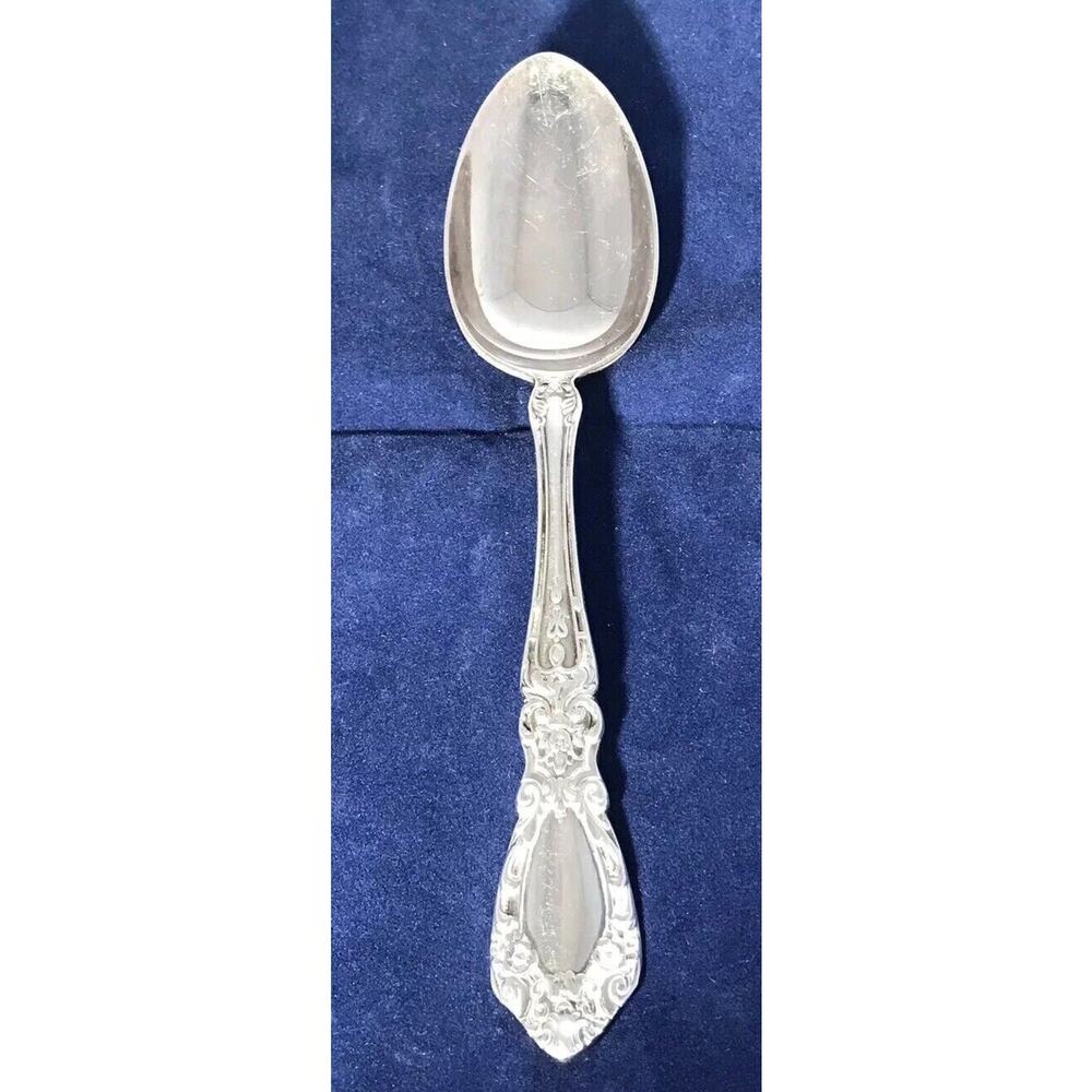 Gorham Silver Plate 8 1/2" Serving Tablespoon 1977 Queen's Grace Floral Design